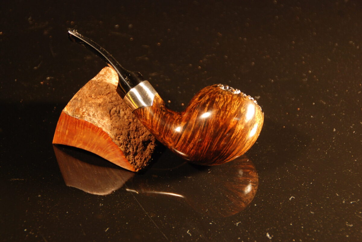 "Bent Apple" con ghiera in argento